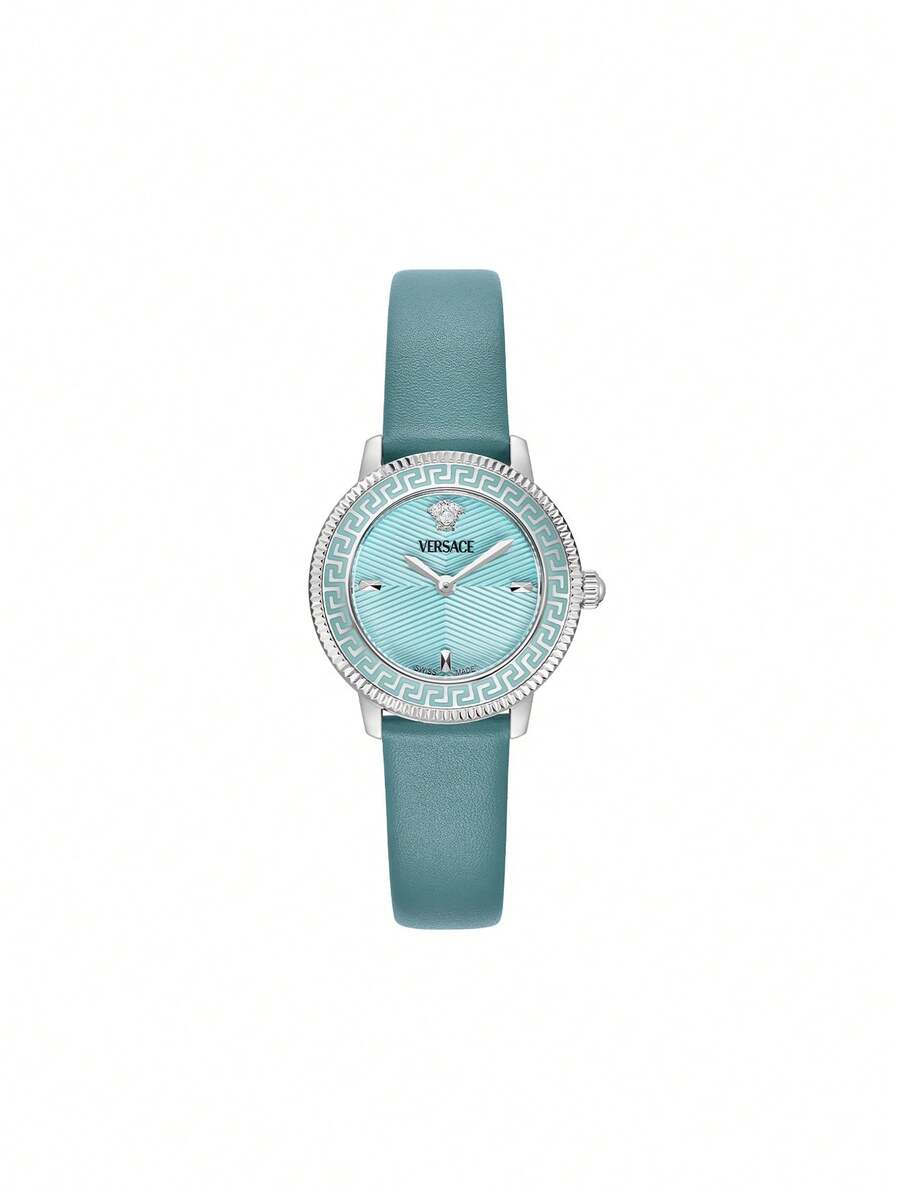 Versace V-Icon Quartz Green Dial Ladies Watch VEUCA0424 - Blue - View 1