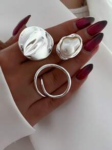 Conjunto de 6/3 peças estilo vintage borboleta martelada, linha geométrica, conjunto de anéis de banda, elegante, multielementos, simples, porém sofisticado, empilhável, adequado para praia, festa, namoro, presente para namorada, família, amigos, feriado