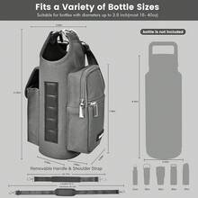 icolor Bolsa magnética para gimnasio, bolsa magnetica gimnasio,soporte para botella de agua, bolsa de transporte para botellas de gimnasio con bolsillos para teléfono y asa para el hombro (negro puro) - Gris,claro - Ver 11