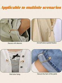 Pinzas metálicas sin costuras y antideslizantes para doblar los bajos de los pantalones y los sombreros tipo cubo - Fáciles de instalar, ajuste , disponibles en una variedad de colores, clips para fijar el bajo de los pantalones, hebillas para dobladillos, ajustadores de dobladillo de pantalón, accesorio para acortar el bajo de las camisetas, con succión magnética, hebillas sin coser