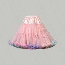 女式蓬蓬裙薄纱裙弹力腰雪纺短款衬裙公主芭蕾舞裙衬裙泡泡裙成人白裙子 - 彩色 - 查看 1