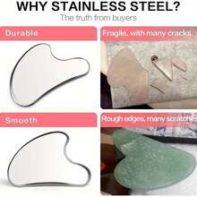 1pc Stainless Steel Gua Sha Scraping Massage Tool Facial Skin Care, Absorption Enhancing Massager For Face Cream, Essential Oil, And Facial Mask Application Gift For Women - Silver - View 6