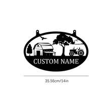 Personalized Farmhouse Decor Country Farm Sign Custom Text Home Tractor Plant Decor Suitable For Garden Country Decoration Christmas Gifts For Dad - Black - View 8