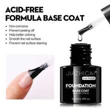 8.5ml 免擦拭透明亮泽凝胶面油底油 7合1延长胶哑光面油 - 光泽持久，可卸甲灯凝胶指甲油入门套装。 - 無色 - 查看 5