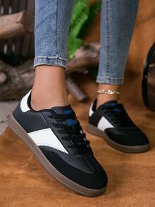 Couple Shoes Size 36-45, Women's Casual Shoes Men's Sports Shoes, Lace-Up Soft Bottom Flat Comfortable Men's Shoes, Lightweight Low-Top Everyday Sneakers - Black - View 5