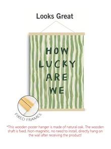 1 Tranh canvas sọc xanh "Chúng ta thật may mắn" - Thích hợp cho phòng khách, phòng ngủ, nhà bếp, trang trí ngày lễ Thánh Patrick, tranh nghệ thuật phòng khách | Phong cách Boho | Trang trí phòng hoàn hảo, không bao gồm khung. - Nhiều màu - Xem 2
