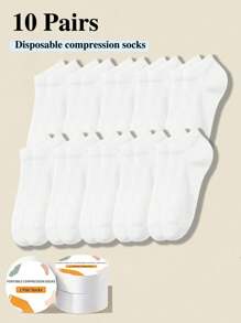 10/20 paires de chaussettes de cheville jetables unisexes noires/blanches, chaussettes confortables et respirantes pour les affaires, les voyages, l'hôtel, le port quotidien