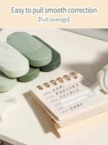 1pc Elegant Oval Shape Gradient Color Correction Tape, Quiet Correction Tape For Students Back To School