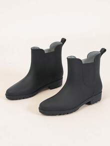 Fashionable Cute Rain Boots For Women, Korean Style Outdoor Waterproof Non-Slip Jelly Shoes, Soft Bottom Comfortable Rain Boots - Black - View 11