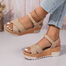 Sandalias de plataforma cómodas, de moda y versátiles para adolescentes, sandalias de plataforma con suela gruesa para la playa para adolescentes, uso en exteriores