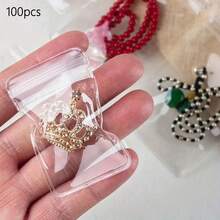 30/100 piezas Bolsas transparentes de PVC autosellantes, adecuadas para joyería - a prueba de polvo y anti-oxidación, bolsas de almacenamiento para aretes, anillos, pulseras - transparente - Ver 18