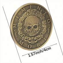 1 Stück sammelbare Gedenkmünze Memento Mori Medaille Carpe Diem Stoizismus Souvenir Münze mit Antikfinish als Geschenk für die tägliche stoische Praxis