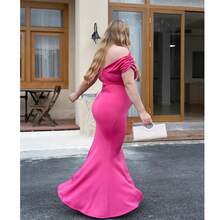 OYS Women's Elegant Sleeveless Off Shoulder Bodycon Long Formal Party Evening Dress Fabric Polyester - 金色 - 查看 11