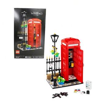 LEGO 21347 London Red Phone Booth Ideas Series Educational Building Block Toys New Year Gift
