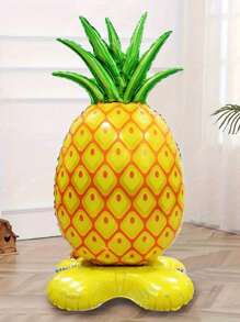 1pc Giant Pineapple Foil Balloon With Base - Summer Party Decoration, Hawaiian Theme, Suitable For Beach And Camping Parties, Tropical Party Decorations, Inflatable Tropical Decor, Summer Party Supplies