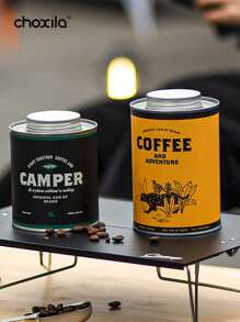 1pc Coffee Beans Sealed Storage Tank Portable Camping Tin Box Extra Large Fresh-Keeping Breathing Tin