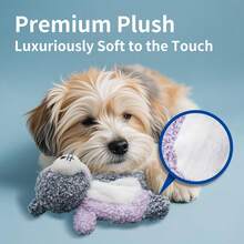 FULED 可爱有趣的小型动物发声毛绒玩具 - 企鹅/青蛙/熊/兔子/熊猫，超柔软毛绒，全身摇铃纸，内置发声装置，减少孤独感，促进互动，适合小型和中型犬 - 彩色 - 查看 5