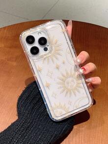 1 套月亮和星星设计手机壳、充电器、数据线保护器、防整理套装适用于苹果手机防水防震防摔防刮