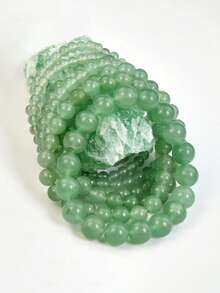 天然绿玉手链，治愈水晶瑜伽串珠手工手链，4 毫米/6 毫米/8 毫米/10 毫米复古风格项链 - 綠色 - 查看 6