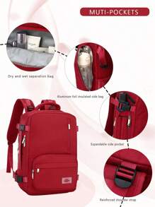 Myco Mochila de alta capacidad expandible, equipaje de mano aprobado por aerolíneas, mochila de viaje con compartimento para portátil de 15,6 pulgadas, resistente al agua