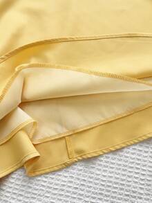 Summer Cute Woven Solid Color Camisole Dress For Girls - Yellow - View 6