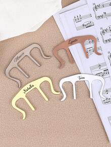 Personalized Sheet Music Page Holder Bookmark, Music Teacher Appreciation Gift,Custom Music Bookmark Clip, Engraved Name Piano Guitar Violin - Wedding Gift Idea, - Multicolor - View 4