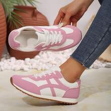 Retro Casual Women Sneakers Lightweight Walking Shoes Outdoor Everyday Comfort - Pink - View 3