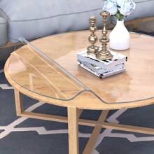 0.25mm Thick PVC Round Tablecloth, Transparent Round Table Cover Protector Mat, Waterproof Scratch-Resistant Heat-Resistant, Suitable For Home, Hotel, Dining Table, Coffee Table