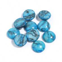 Set de 5 piezas / 10 piezas de cabujones de piedras preciosas redondas con patrón ondulado azul, de varios tamaños, con estilo vintage, aptos para hacer collares, anillos, pulseras, joyería y decoración DIY