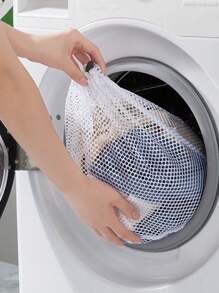 1pc Laundry Wash Bag With Drawstring And Honeycomb Mesh For Delicates, Thick Fine Mesh Washing Machine Bag, Hanging Mesh Laundry Hamper, Multi-Functional Clothes Storage Mesh Bag, Wall-Mounted Changing Clothes Bag, Large Dirty Clothes Storage Laundry Bag For Bathroom, Apartment, RV, College Dorm, Laundry Organization For Bathroom Bedroom Travel Essentials Travel Accessories Vacation Summer Holiday Back To School