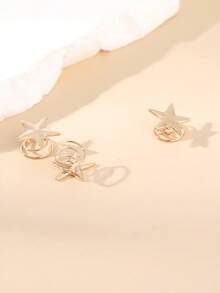 12pcs Y2K Metal Pentagon Star Hair Clips, Suitable For Everyday Wear - Multicolor - View 5