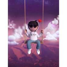 1 pieza Póster artístico de pared con opción de marco, Pop Music, Éxitos, Álbumes, Estrellas, Junior, H, Hip-Hop, Rap, para sala de estar, lienzo, pintura, arte, hogar, decoraciones de pared