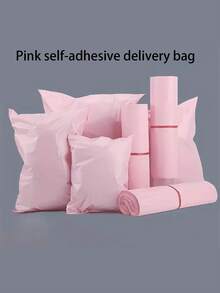 100pcs Pink Courier Bags, Thick Logistics Packaging Bags For Clothing, Sanitary Napkin Disposal, Versatile And Simple, Suitable For Transport And Mailing, - Multicolor - View 3