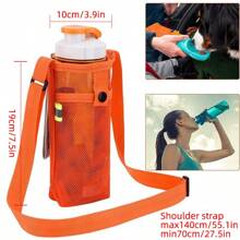 Water Bottle Holder Carrier With Adjustable Shoulder Strap - Beach & Sports Bottle Bag For Hiking, Gym, Camping, Walking, Travel