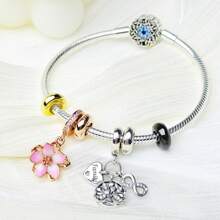 PARCOM 1 pieza Juego de joyas con cuentas espaciadoras de diseño simple plateadas en plata y de silicona, adecuadas para pulseras y collares, pueden ser un regalo perfecto de cumpleaños, festival o decoración de pulseras