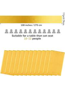 2/4/6/12/24pcs Satin Table Runner 11 X 108 Inch Gold Long Wedding Satin Silk Table Runner For Wedding Banquet Graduations Birthday Party Decoration