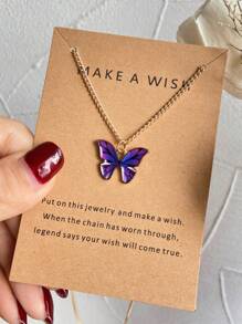 1-10pcs/Set Fashionable Minimalist Colorful Butterfly Y2K Pendant Necklace Suit For Men & Women, Suitable For Holiday, Party, Date, Gift, Daily Wear