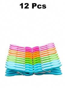 12/24/48 حبة قماش ، مشابك ملابس ملونة بلاستيكية بطول 73 مم لتعليق الملابس والجوارب ، إكسسوارات لا غنى عنها للعودة إلى المدرسة ، مشابك ملابس قوية بنوابض ، مجموعة مشابك تجفيف الملابس ، مناسبة للملابس والمناشف والجوارب (ألوان عشوائية)