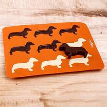 1 件腊肠犬硅胶冰块和零食模具，狗形模具，耐热，香肠狗巧克力模具 - 彩色 - 查看 7