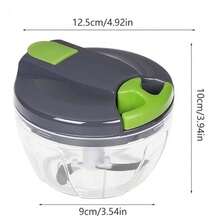 1pc Manual Food Processor Vegetable Chopper, Manual Food Chopper, Hand Pull String Vegetable Chopper, Portable Hand Pull String Garlic Mincer Onion Cutter For Veggies, Ginger, Fruits, Nuts, Herbs, Etc., Grey - Xám - Xem 7