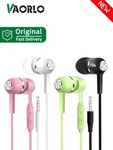 3.5mm有线耳机，高保真低音有线入耳式耳机，带麦克风的游戏耳塞，支持免提通话，兼容智能手机和电脑 - 3.5mm - 查看 1