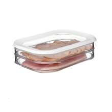Set di contenitori impilabili in 3 piani per frigorifero con coperchi - ideali per carne, verdure e frutta - set di organizer da cucina in plastica