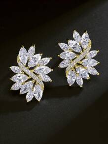 1 paire de boucles d'oreilles pendantes en cubic zirconia cubique élégantes pour femmes, convenant aux occasions formelles, au mariage