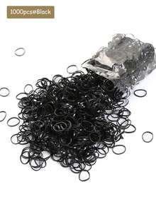 1000pcs Multicolor Hair Ties For Women,Transparent/Black Mini Elastic Hair Ties,Small Disposable Rubber Rings , Simple Solid Color Hair Accessories For Women, Daily Use, Ponytail, Wedding Hairstyles Ponytail Holders, Hair Bobbles ,Hair Rope Hairbands Head Accessories - Multicolor - View 20