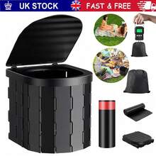 Folding Toilet Car Outdoor Travel Potty Portable For Camping Hiking Beach - Black - View 3