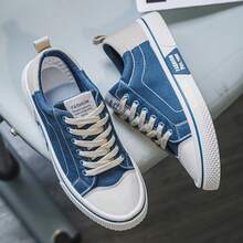2025 New Summer Canvas Shoes For Men Breathable Low-Top Niche Cloth Shoes For Boys  Sports Leisure All Match Board Shoes - 藍色 - 查看 7