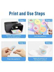 50 Blatt bedruckbares Vinyl Aufkleberpapier, wasserfestes A4 transparentes Kopierpapier, Tintenstrahldrucker, DIY selbstklebende Etiketten Aufkleber, Fantasy Thema, Fenster Dekoration | Regenbogen Effekt | Glänzende Oberfläche | Halloween Graffiti Aufkleber | Weihnachtsdekoration