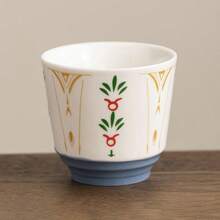 كوب شاي بطراز بسيط، كوب إسبرسو بسعة 150 مل مع مقبض يدوي، كوب كابتشينو بزخارف زهرية، كوب قهوة لاتيه بطراز قديم، مناسب للاستخدام اليومي - متعدد الألوان - مشاهدة 12