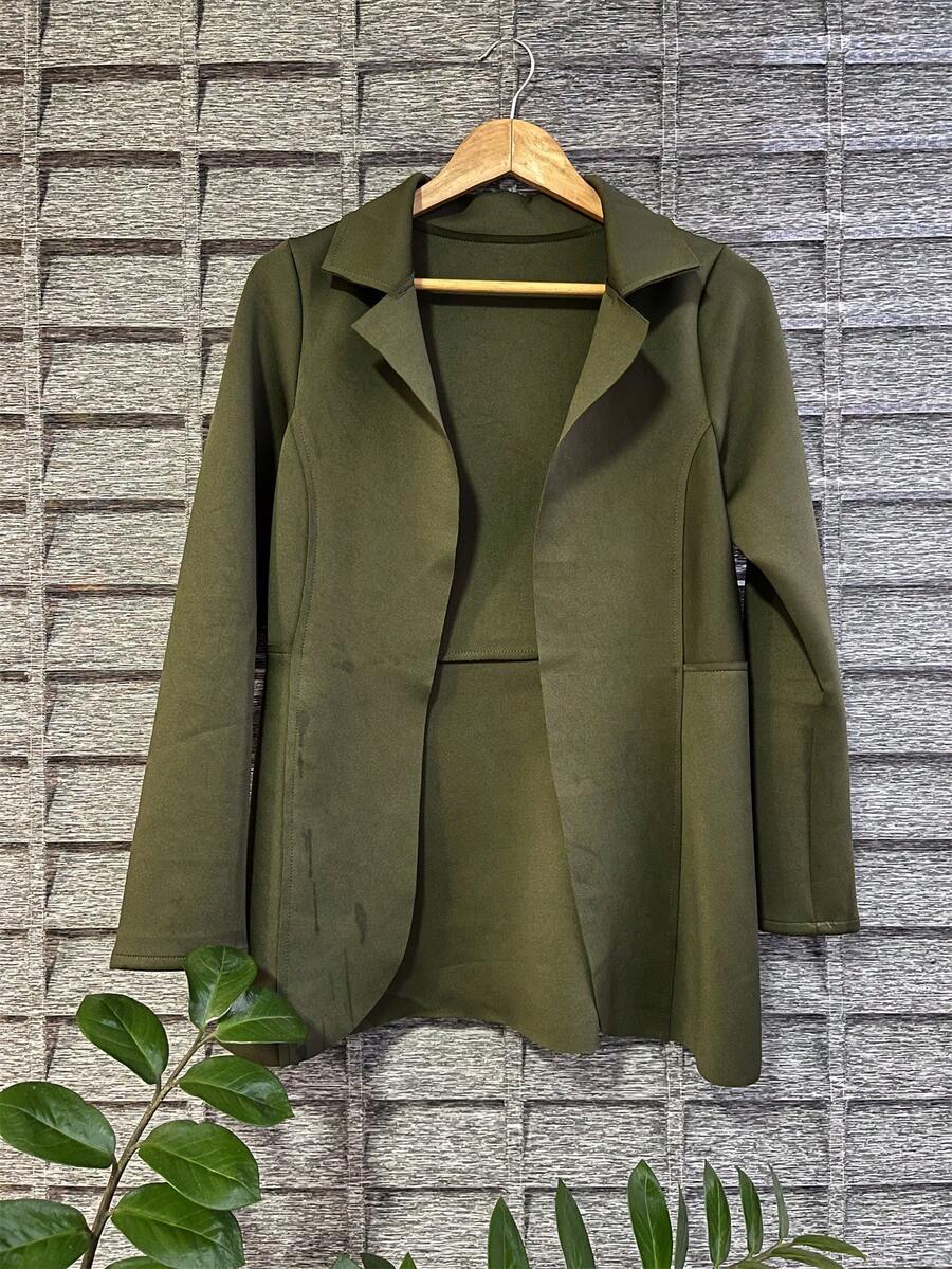 New Trand Max Long Blazer Neopremi Women's Overcoat Fitted Women's Clothing - 軍綠色 - 查看 1