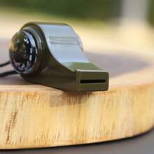 1pc 3-In-1 Outdoor Multifunctional Survival Whistle Compass Thermometer Portable High Frequency Whistle With Lanyard